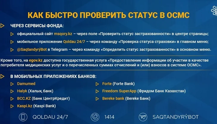 Как быстро проверить статус в ОСМС Как быстро проверить статус в ОСМС