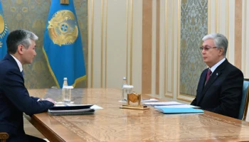 Глава государства принял акима области Улытау Дастана Рыспекова
